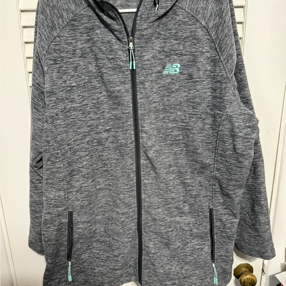 New Balance Gray Athletic Zip-Up Jacket 2x